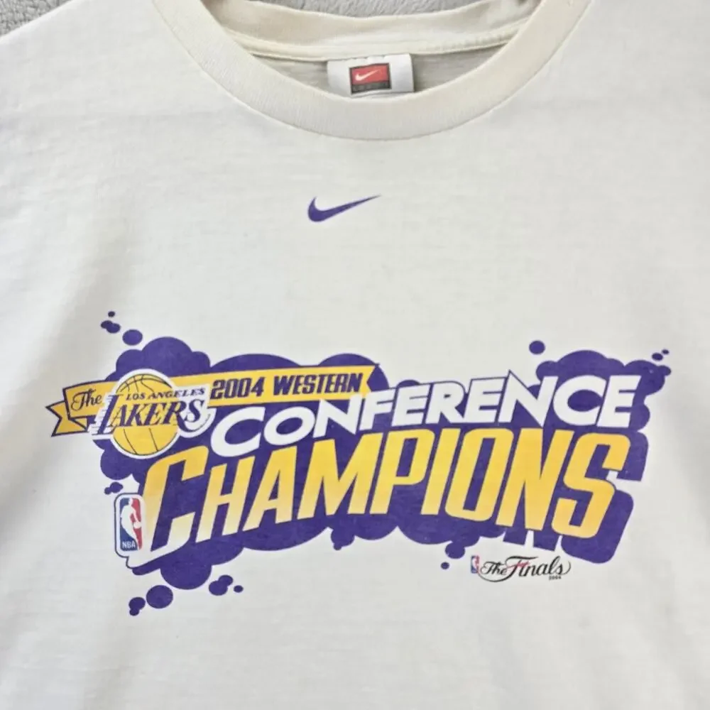 Vintage Nike LA Lakers 2004 Western Conference Champions Shirt XL Center Swoosh